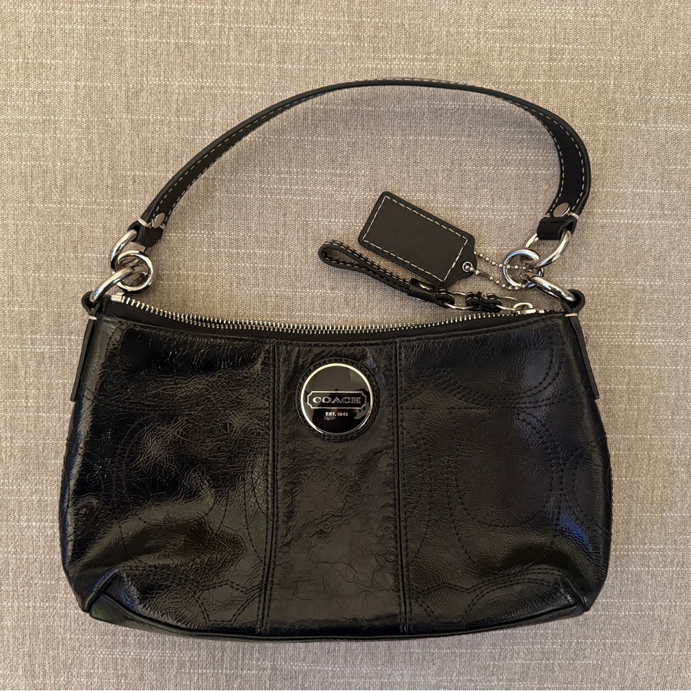 COACH Signature Patent Leather Demi Handbag (F15141)
